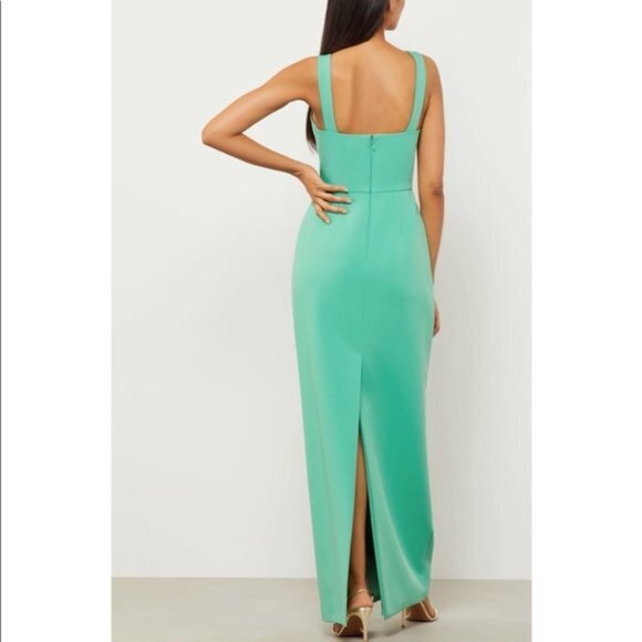 NEW BCBGMaxAzria PLUNGING SWEETHEART GOWN MAXI DRESS GREEN SPRUCE WOMENS SIZE 10 - Picture 3 of 4